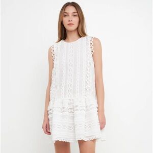 Endless Rose Lace Trim Detail Mini Dress Size Medium